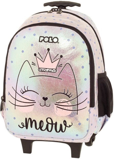 Polo Frenzi Σχολική Τσάντα Τρόλεϊ Νηπιαγωγείου Ασημί/Λιλά 9-01-051-8300