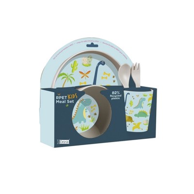 iDrink Σετ Φαγητού 5 Τεμαχίων Δεινόσαυροι Μπλε ID5301C
