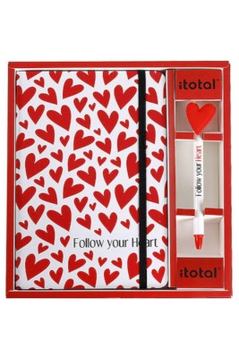 I-Total Love Σετ Γραφικής Ύλης με Σημειωματάριο Α5 και Στυλό με Λάστιχο XL1831B