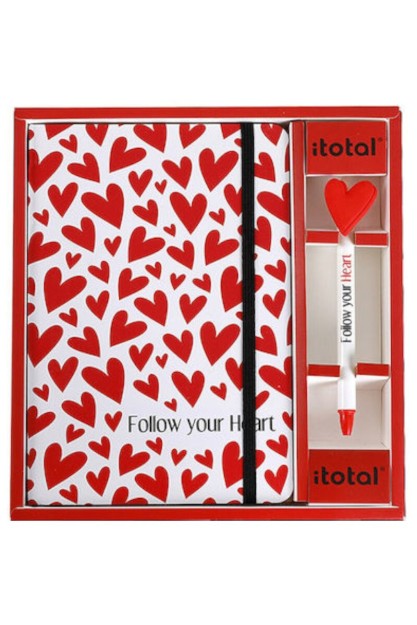 I-Total Love Σετ Γραφικής Ύλης με Σημειωματάριο Α5 και Στυλό με Λάστιχο XL1831B
