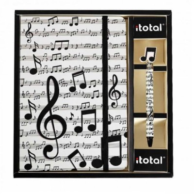 I-Total Music Σετ Γραφικής Ύλης με Σημειωματάριο Α5 και Στυλό με Λάστιχο XL1831A