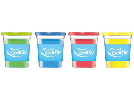 Maped Creativ 4 Βαζάκια Πλαστελίνης Basic Χρώματα για 2+ Ετών 907200