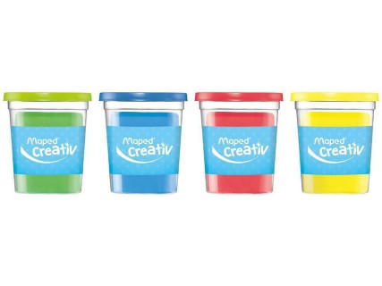 Maped Creativ 4 Βαζάκια Πλαστελίνης Basic Χρώματα για 2+ Ετών 907200