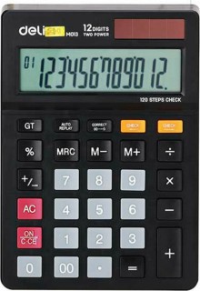 Deli Αριθμομηχανή 1320 12 Ψηφίων σε Μαύρο Χρώμα