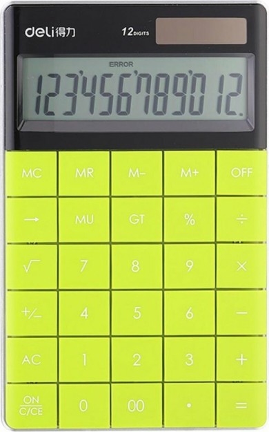 Deli Αριθμομηχανή 1589 1589G 12 Ψηφίων σε Πράσινο Χρώμα