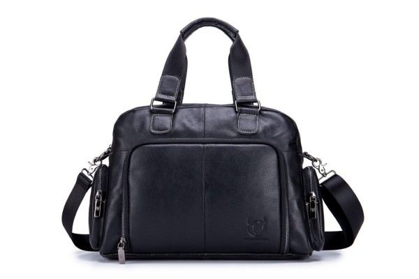 Bull Captain GWB-047 Δερμάτινος Ανδρικός Χαρτοφύλακας σε Μαύρο χρώμα