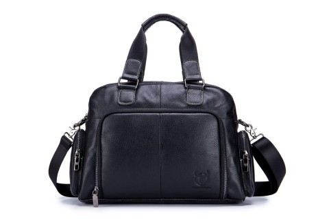 Bull Captain GWB-047 Δερμάτινος Ανδρικός Χαρτοφύλακας σε Μαύρο χρώμα