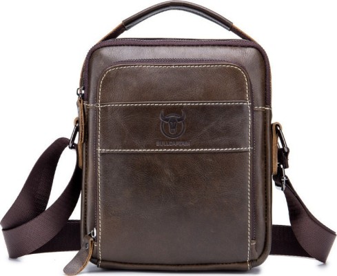 Bull Captain DJB-888 Δερμάτινη Ανδρική Τσάντα Ώμου / Χιαστί σε Καφέ χρώμα