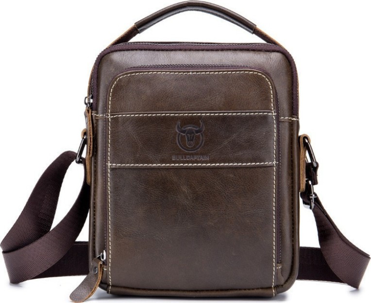 Bull Captain DJB-888 Δερμάτινη Ανδρική Τσάντα Ώμου / Χιαστί σε Καφέ χρώμα