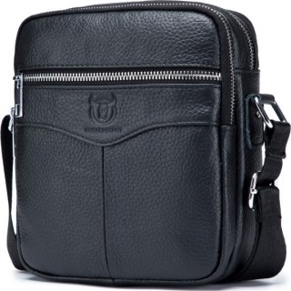 Bull Captain DJB-023 Δερμάτινη Ανδρική Τσάντα Ώμου / Χιαστί σε Μαύρο χρώμα