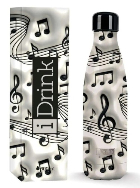 iDrink Μπουκάλι Θερμός Ανοξείδωτο BPA Free Λευκό/Μαύρο 500ml ID0457