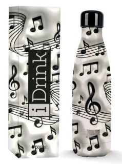 iDrink Μπουκάλι Θερμός Ανοξείδωτο BPA Free Λευκό/Μαύρο 500ml ID0457