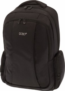 Polo Charger Σχολική Τσάντα Πλάτης Γυμνασίου - Λυκείου Μαύρη με Θήκη για Παγούρι 25lt 9-02-008-2000