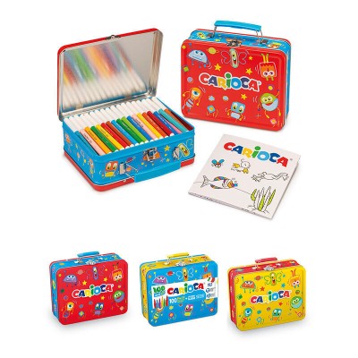Carioca School Box Μαρκαδόροι Ζωγραφικής Σετ 80 Μαρκαδόροι & Άλμπουμ Ζωγραφικής 42501