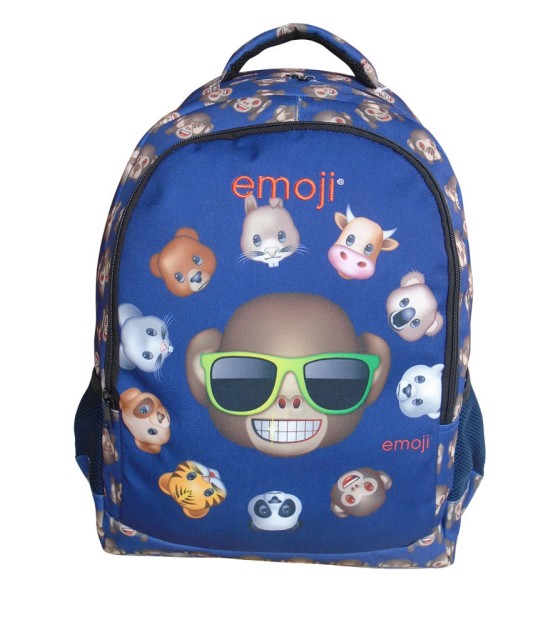 Paxos Emoji Σχολική Τσάντα Πλάτης Δημοτικού σε Μπλε χρώμα 107903