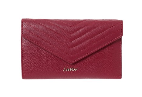 Lavor Μεγάλο Δερμάτινο Γυναικείο Πορτοφόλι με RFID Κόκκινο 1-6072