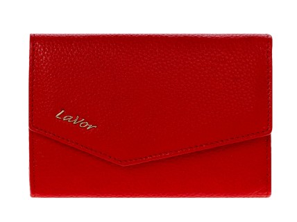 Lavor 1-6000 Μικρό Δερμάτινο Γυναικείο Πορτοφόλι με RFID Κόκκινο