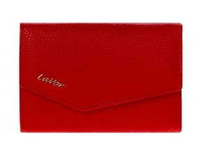 Lavor 1-6000 Μικρό Δερμάτινο Γυναικείο Πορτοφόλι με RFID Κόκκινο