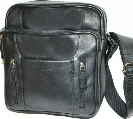 Lavor 1-37 Δερμάτινη Ανδρική Τσάντα Ώμου / Χιαστί σε Μαύρο χρώμα