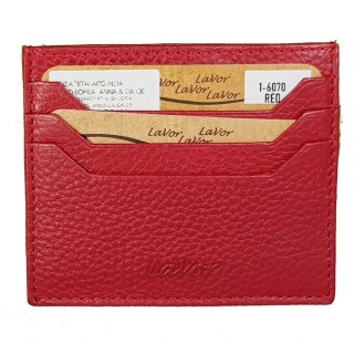 Lavor 1-6070 Δερμάτινο Γυναικείο Πορτοφόλι Καρτών με RFID Κόκκινο