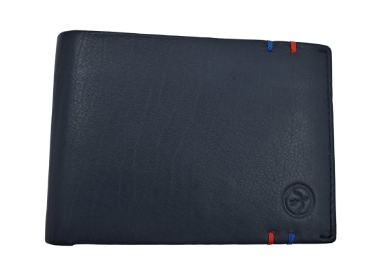 Daston Δερμάτινο Ανδρικό Πορτοφόλι με RFID Μπλε 043