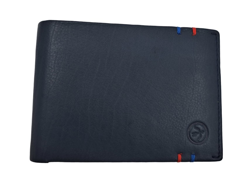 Daston Δερμάτινο Ανδρικό Πορτοφόλι με RFID Μπλε 043