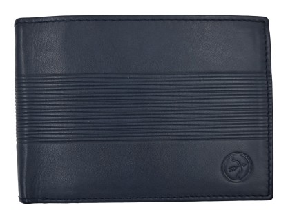 Daston Δερμάτινο Ανδρικό Πορτοφόλι με RFID Μπλε 044