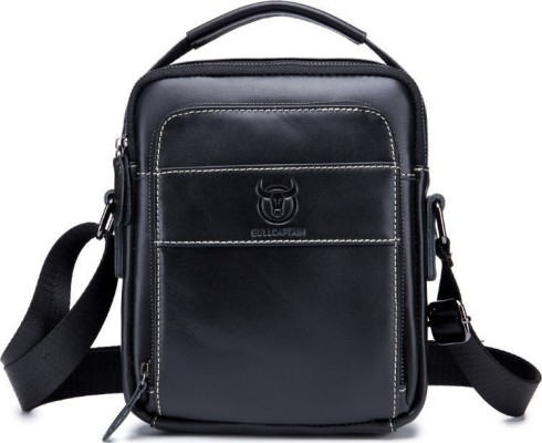 Bull Captain DJB-888 Δερμάτινη Ανδρική Τσάντα Ώμου / Χιαστί σε Μαύρο Χρώμα