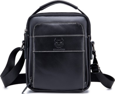 Bull Captain DJB-888 Δερμάτινη Ανδρική Τσάντα Ώμου / Χιαστί σε Μαύρο Χρώμα