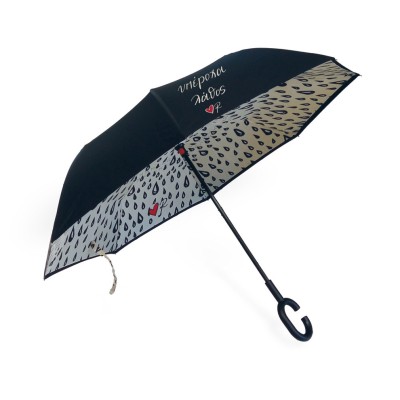 Χάρτινη Πόλη Ομπρέλα Βροχής Σπαστή Μαύρη 2-137048