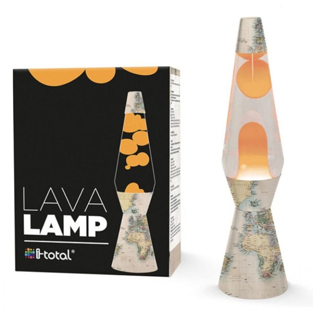 I-Total Διακοσμητικό Φωτιστικό Lava Lamp σε Πορτοκαλί Χρώμα XL1776