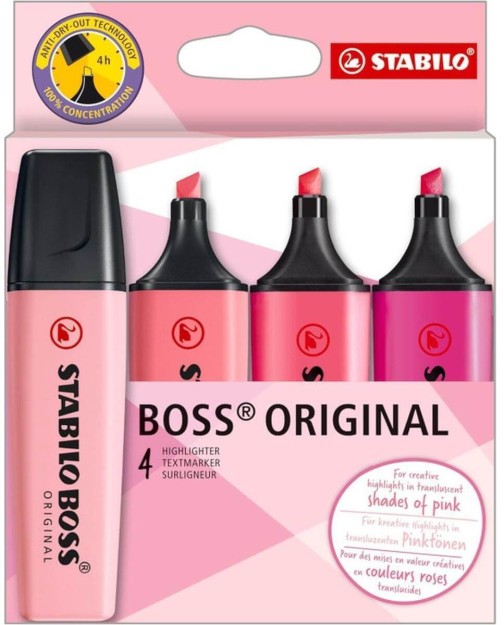 Stabilo Boss Μαρκαδόροι Υπογράμμισης Shades Of Pink 4τμχ 70/4-6-1