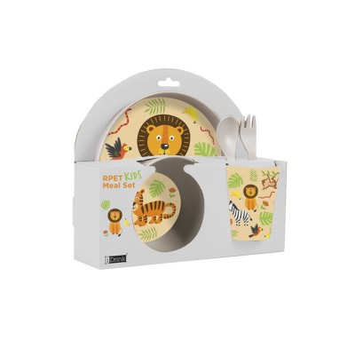 iDrink Σετ Φαγητού 5 Τεμαχίων Ζώα της Ζούγκλας Μπεζ