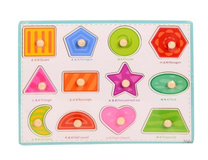 Ξύλινο Παιδικό Puzzle Σφηνώματα Σχήματα για 3+ Ετών A004