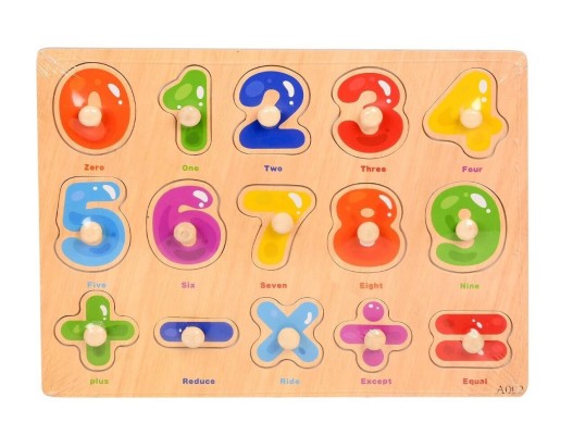 Ξύλινο Παιδικό Puzzle Σφηνώματα Αριθμοί για 3+ Ετών A002