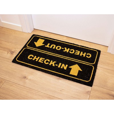 I-Total Πατάκι Εισόδου ''Check-In / Check-Out'' Μαύρο/Κίτρινο 70x40εκ. XL1946