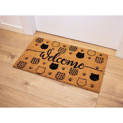 I-Total Πατάκι Εισόδου ''Welcome Cats'' Καφέ/Μαύρο 70x40εκ. XL1954