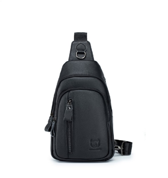 Bull Captain Xb 100 Δερμάτινη Ανδρική Τσάντα Στήθους Μαύρη XB 100