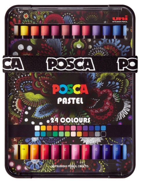 Posca Κηρομπογιές Pastels Bright & Intense Colors 24 Pcs 402022
