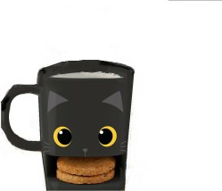I-Total Κούπα Cookie Pocket Κεραμική Μαύρη ''Cat'' 250ml XL1901