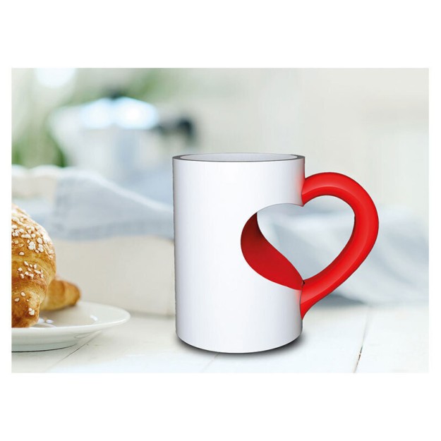 I-Total Κούπα Κεραμική Λευκό/Κόκκινο ''Heart'' XL1923D