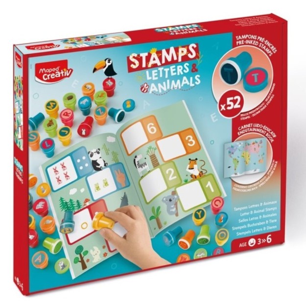 Κατασκευή Maped Creative 52 Σφραγίδες Γράμματα Ζώα Maped