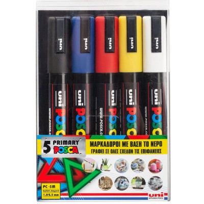 Posca Ανεξίτηλοι Μαρκαδόροι Primary 5τμχ