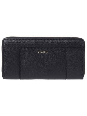 Lavor 1-6077 Μεγάλο Δερμάτινο Γυναικείο Πορτοφόλι Καρτών με RFID Μαύρο