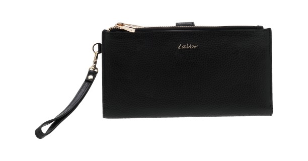 Lavor 1-6047 Δερμάτινο Γυναικείο Πορτοφόλι με Λουράκι Μαύρο