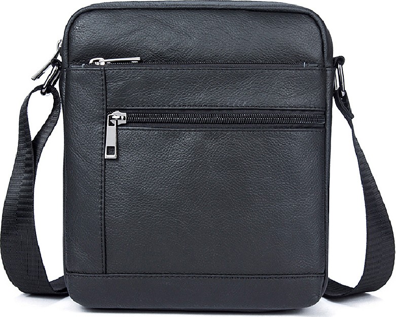 Cardinal 7604 Δερμάτινη Ανδρική Τσάντα Ώμου / Χιαστί σε Μαύρο χρώμα