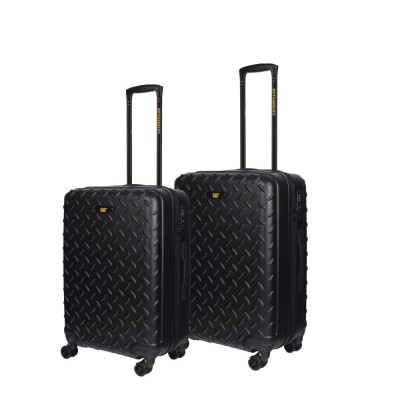 CAT Industrial Plate Βαλίτσες Ταξιδιού Σκληρές Μαύρο Μέγιστου Ύψους 60εκ. με 4 Ρόδες Σετ 2τμχ 83688-01 83688 50/60cm