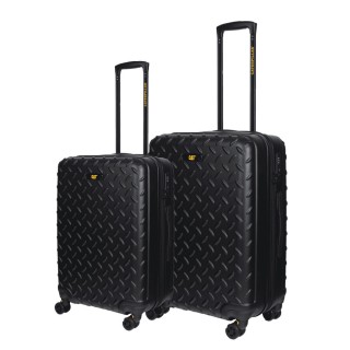 CAT Industrial Plate Βαλίτσες Ταξιδιού Σκληρές Μαύρο 60/70εκ. με 4 Ρόδες Σετ 2τμχ 83688