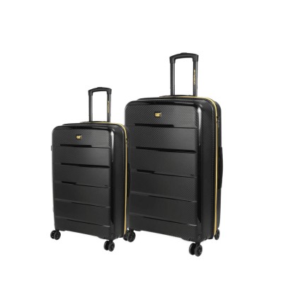 CAT Nested Βαλίτσες Ταξιδιού Σκληρές Μαύρες Μέγιστου Ύψους 60εκ. με 4 Ρόδες Σετ 2τμχ 84379-01