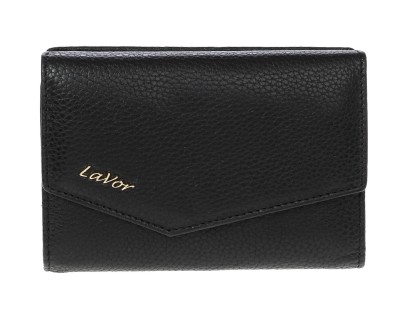 Lavor 1-6000 Μικρό Δερμάτινο Γυναικείο Πορτοφόλι με RFID Μαύρο